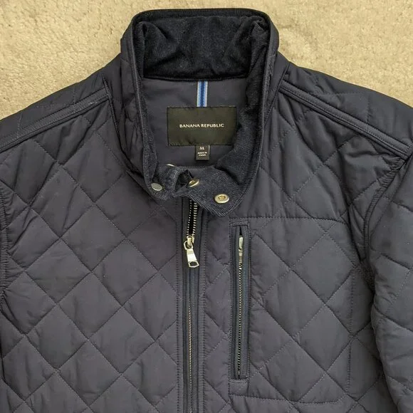 Banana Republic blue quilted jacket medium